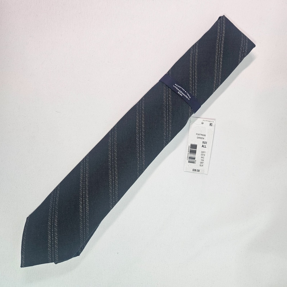 New‎ Roundtree & Yorke Slim Tie Men Black Stripes 2.75"x 57"
